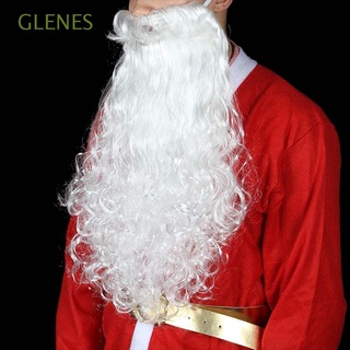 Glenes วิกผมซานตาคลอส สีขาว พร็อพคอสเพลย์ สําหรับผู้ใหญ่ เด็ก ปาร์ตี้คริสต์มาส