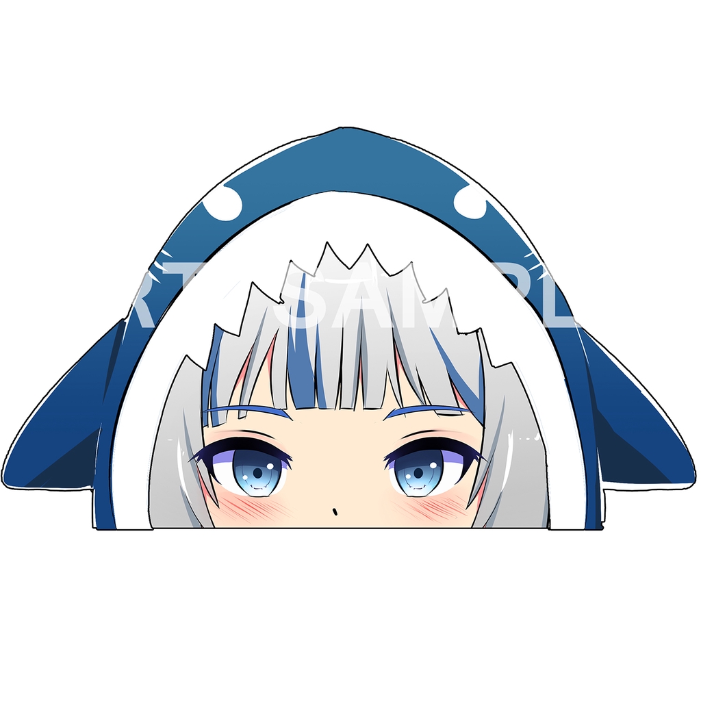 Gawr Gura V3 Gawr gura สติ๊กเกอร์ 2 ชิ้น Gura hololive english Vtuber hololiveEN สติกเกอร์ Anime