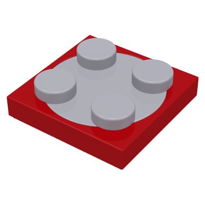 Lego plate part No.3680c02 Turntable 2 x 2 Plate-Base with Light Bluish Gray Turntable 2 x 2 Plate, Top (3680 / 3679)