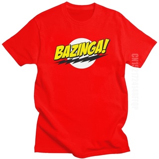 เสื้อยืดผ้าฝ้าย 100% พิมพ์ลาย The Big Bang Theory Bazinga สุดหล่อ ของขวัญวันเกิด สําหรับผู้ชายS-5XL