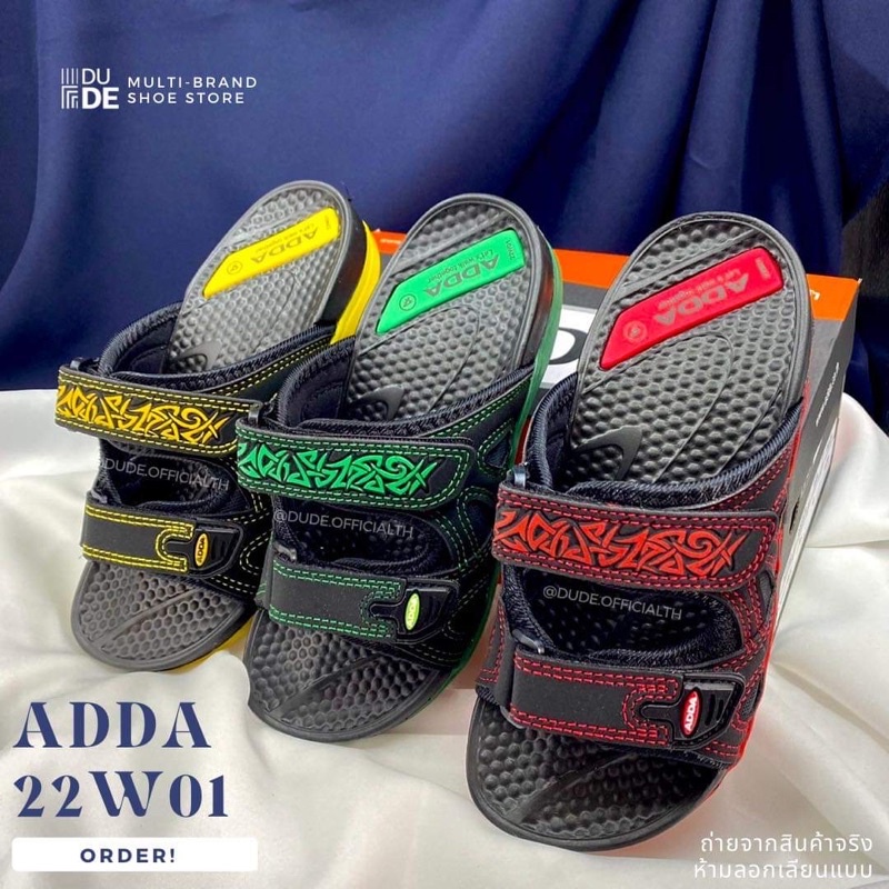 22W01 รองเท้าแตะสวม ผู้ชาย/ผู้หญิง Adda แอดด้า คาดสองตอน ปรับขนาดได้ รองเท้าลำลอง (พร้อมส่ง)