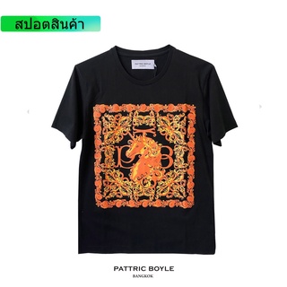 PATTRIC BOYLE / ST / UNICORN BORDER / เสื้อยืด พิมพ์ลาย ยูนิคอร์น แพลททิค บอยลย์ / เสื้อยืดแฟชั่ ผ้าฝ้ายแท้