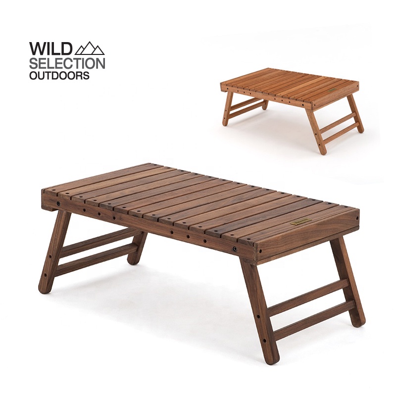 Naturehike Thaland แคมป์ปิ้งโต๊ะไม้พับได้ โต๊ะไม้พกพาน้ำหนักสูงสุด 30 กก.Outdoor Camping Folding Wooden Table NH20JJ031