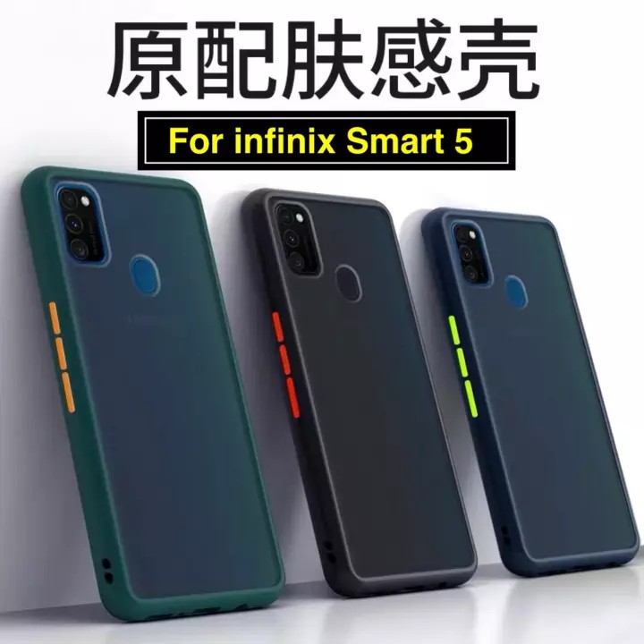 [ส่งจากไทย] เคสกันกระแทก ปุ่มสีผิดด้าน infinix Smart5 เคสโทรศัพท์ ออฟโป้ ขอบนิ่มหลังแข็ง เคส smart5