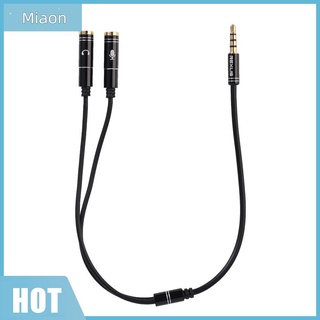 แจ็คหูฟัง + ไมโครโฟน Splitter Gold-Plated Aux ขยายสายเคเบิ้ล 3.5 มม.
