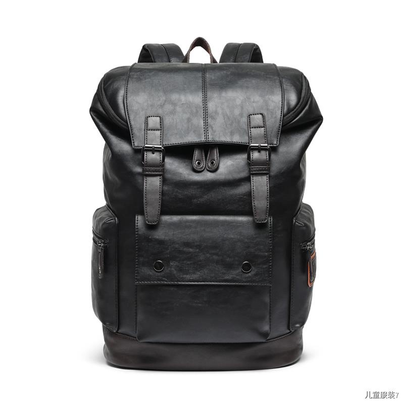 ﺴ◐✴Luxury Brand Leather Men Backpack Youth Large Capacity Travel Backpack Boy Laptop School Bag Male Business Shoulder B