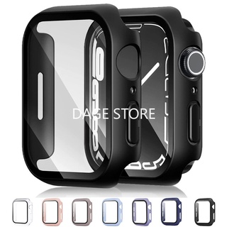 กระจก + เคส สําหรับ Apple Watch Serie 7 6 SE 5 4 3 2 1 เคส iWatch 45 มม. 41 มม. 44 มม. 40 มม. 38 มม. 42 มม. กันชน หน้าจอ เคสนาฬิกา