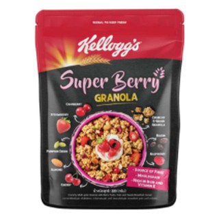 เคลล็อกส์ซูเปอร์เบอร์รี่กราโนลา ซีเรียล 220กรัม Kelloggs Super Berry GRANOLA 220 g.อาหารและเครื่องดื่ม กราโนล่าและข้าวโ