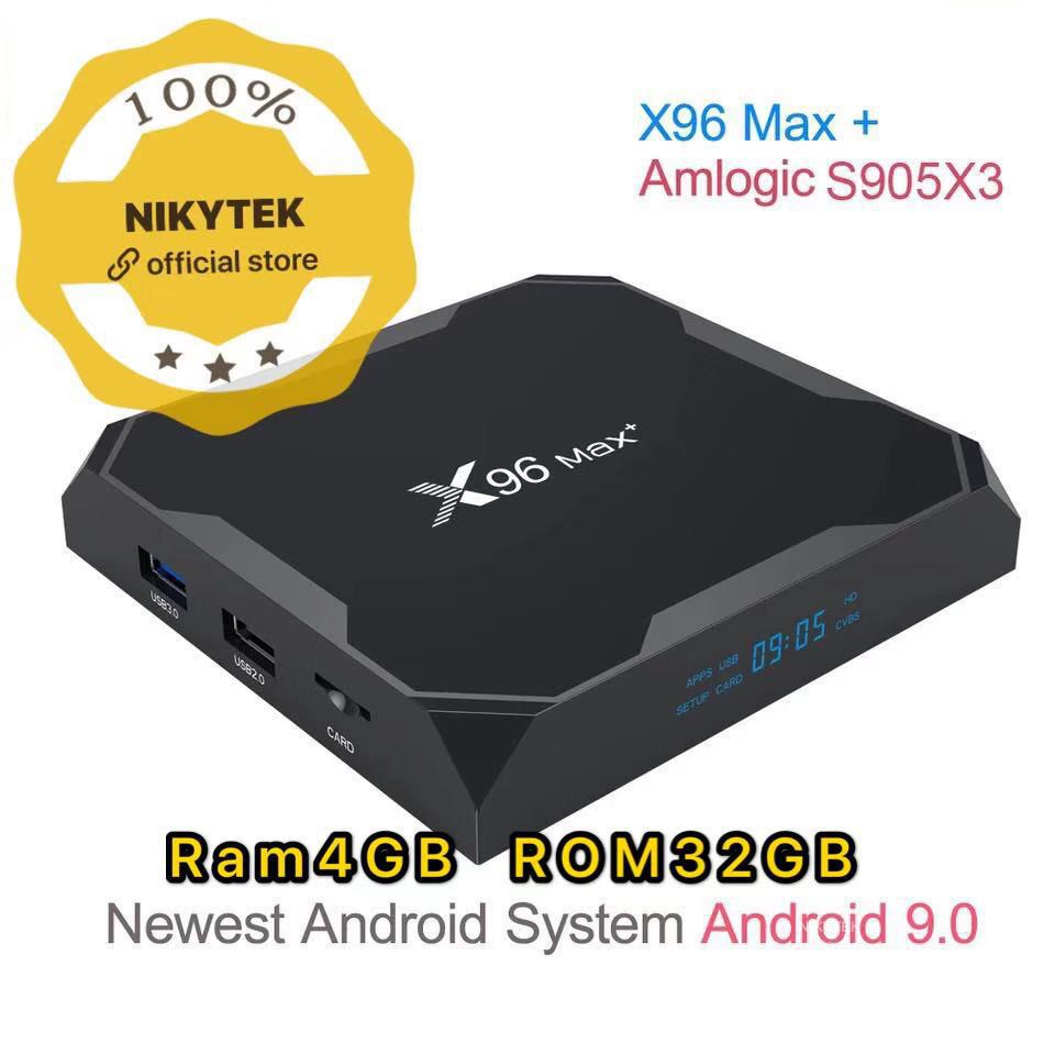【พร้อมส่งถูกที่สุด】﹉ใหม่สุดปี2020 -X96MAX+ Android Box แรม 4 / พื้นที่เก็บข้อมูล 32GB Android 9.0 (S905X3)