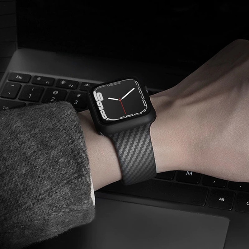 สายนาฬิกาข้อมือ คาร์บอนไฟเบอร์ แบบเปลี่ยน สําหรับ Apple Watch 7 SE 6 5 4 #8