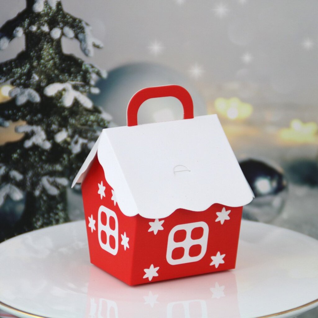 Christmas Candy Box กล่องลูกอม ลายบ้านน่ารัก พร้อมหูหิ้ว