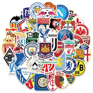 ชุดสติ๊กเกอร์ Football Club Logo กีฬากราฟฟิตีกันน้ำ, 50 แผ่น/ชุด