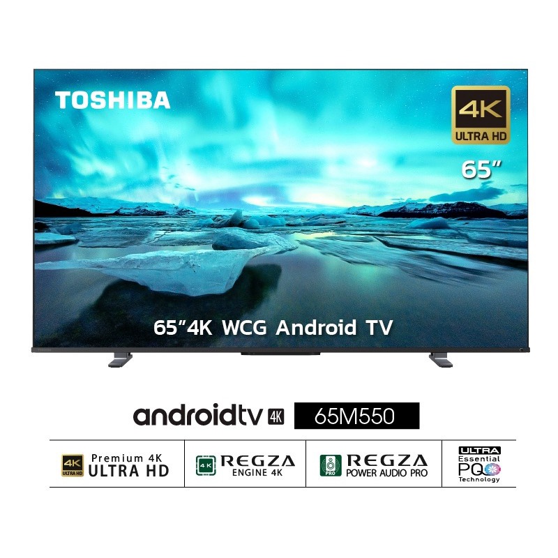 TOSHIBA Android 4K UHD TV รุ่น 65M550KP ขนาด 65 นิ้ว รับประกันศูนย์ 3 ปี WCG HDR10 Dolby Vision&amp; Atmos