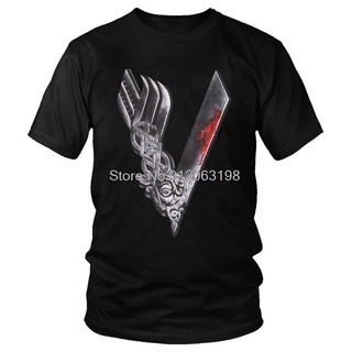 T-Shirtเสื้อยืดแขนสั้นลําลอง คอวี พิมพ์ลายไวกิ้ง Valhalla Odin Ragnar Lothbrok สําหรับผู้ชาย LHgbko98LIkgbh49 S-5XL