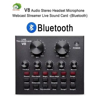 V8 Audio Stereo Headset Microphone Webcast Streamer Live Sound Card(Bluetooth)V8 BT USBเสียงชุดหูฟังไมโครโฟน