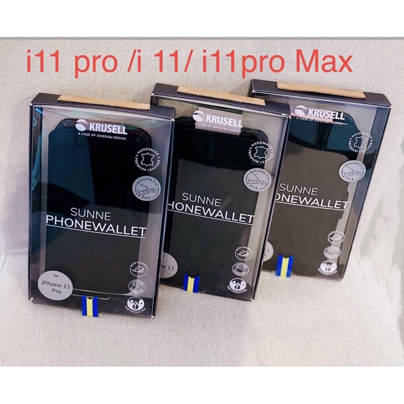 Krusell Sunne PhoneWallet ใช้งานได้แบบ 2️⃣in1️⃣➡️iPhone11 Pro Max➡️iPhone 11 Pro➡️iPhone11 ผลิตภัณฑ์จากหนังแท้ (Swedish)