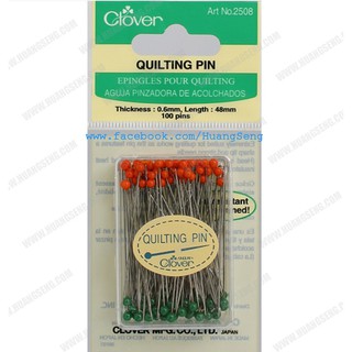 เข็มหมุดหัวแก้วQUILTING หัวแก้ว CLOVER ขนาด 0.60 x 48mm (100ตัว)