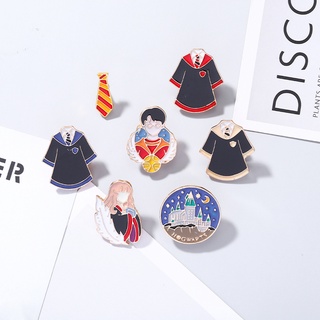 เข็มกลัด รูปการ์ตูน Harry Potter Hermione Peripheral Lapel Castle Magic Robe Enamel Pin 7 แบบ สําหรับเก็บสะสมเครื่องประดับ ของขวัญให้เพื่อน