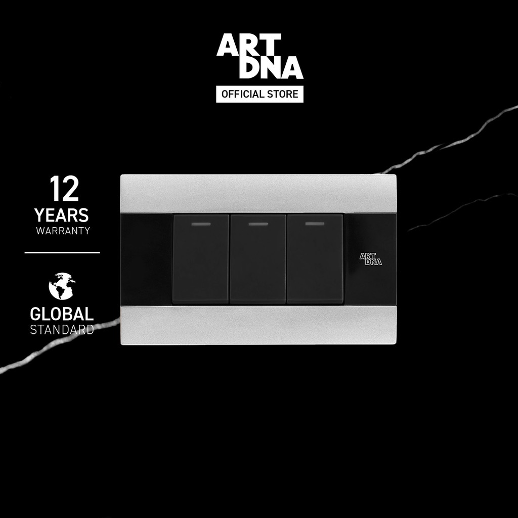 ART DNA รุ่น A88 Switch 1 Way Size S สีซิลเวอร์ ปลั๊กไฟโมเดิร์น ปลั๊กไฟสวยๆ สวิทซ์ สวยๆ switch design