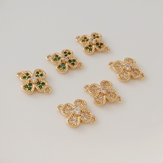 เครื่องประดับ สร้อยคอ สร้อยข้อมือ แหวนคู่ ฝังเพทาย ทองคํา 14K 10 มม. DIY