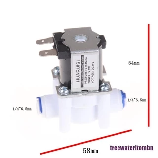 <mbn_hot>วาล์วน้ําไฟฟ้า 24V โซลินอยด์วาล์ว 1/4" การเชื่อมต่อท่อ RO