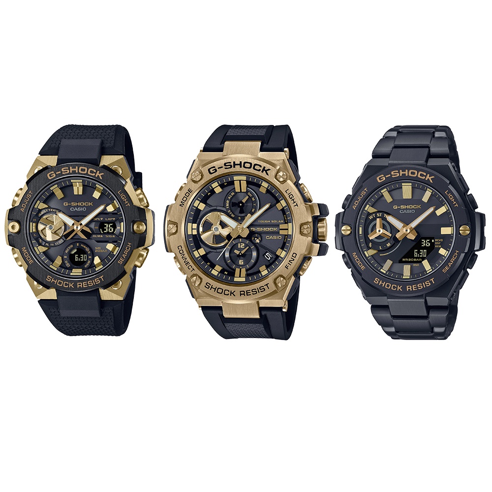 Casio G-Shock นาฬิกาข้อมือผู้ชาย สายเรซิ่น รุ่น GST-B100GB-1A9,GST-B400GB-1A9,GST-B500BD-1A9