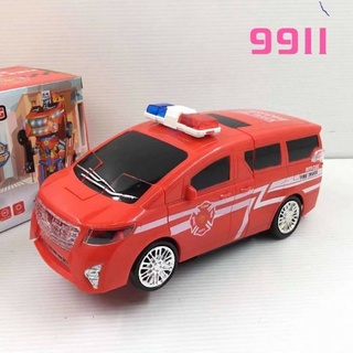 (9911)ของเล่นรถกู้ภัย รถแปลงร่างหุ่นยนต์ มีไฟมีเสียง