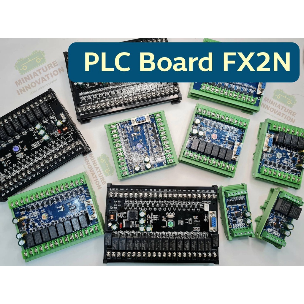 PLC FX2N Mitsu มิซซู PLC บอร์ดควบคุมการตั้งโปรแกรมใช้ในงานอุตสาหกรรม พร้อมฐานยึดราง GX (MI-FX2N)