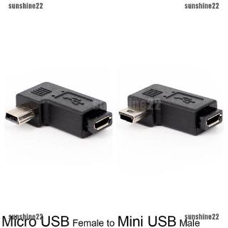 S2☎90 องศา มุมซ้าย ขวา Mini USB Type A ตัวผู้ เป็น Micro USB ตัวเมีย