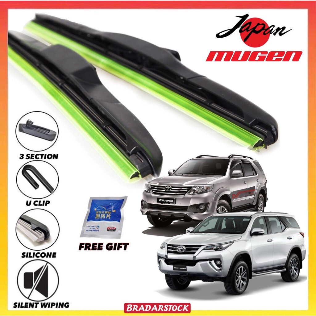 TOYOTA FORTUNER WIPER (ปี 2005 - 2023 ) Japan Mugen Silicone Wiper Fortuner MG19 MG21 MG16 MG22