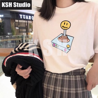 DREW HOUSE JOYSTICK SS TEE Smiling Face Rocker Print Short Sleeve Couple Loose T-shirt