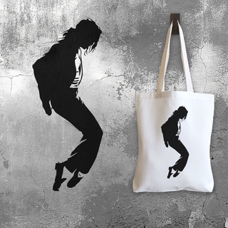 กระเป๋าผ้าแคนวาส สไตล์ที่ 175 สกรีนลายสไตล์พ่นสีสเปร์ย แนว Street Art ลาย Michael-jackson-Dance