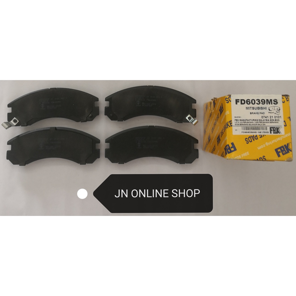 ผ้าเบรค (FBK) หน้าสําหรับ Mitsubishi Airtrek Turbo Pajero V6 Old Galant VR4 (ลูกสูบคู่) [1 ชุด=4 ชิ้