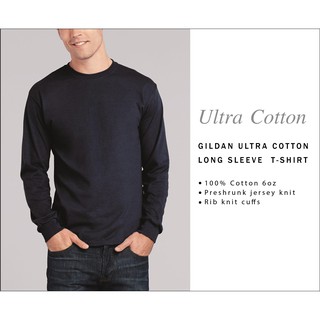 เสื้อแขนยาว GILDAN Ultra Cotton สีดำ