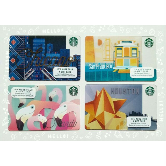 บัตรสตาร์บัค Starbucks Card USA City "Chicago San Francisco Orlando Houston"