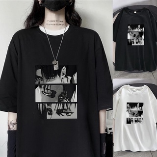 Women T-shirts Japanese Anime Attack On Titan Levi Ackerman Eye Punk Tops Summer Harajuku Oversized Gothic Short Sleeve