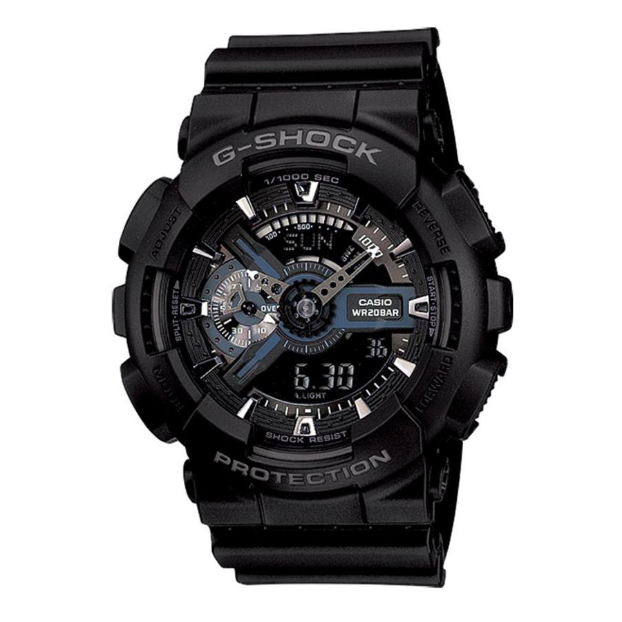 Casio G-Shock นาฬิกาข้อมือผู้ชาย สายเรซิ่น รุ่น GA-110,GA-110-1B - สีดำ