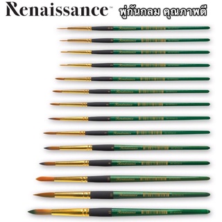 ราคาRenaissance  พู่กันหัวกลม  ด้ามเขียว พู่กันสีน้ำ round paint brush จำนวน 1 ด้าม