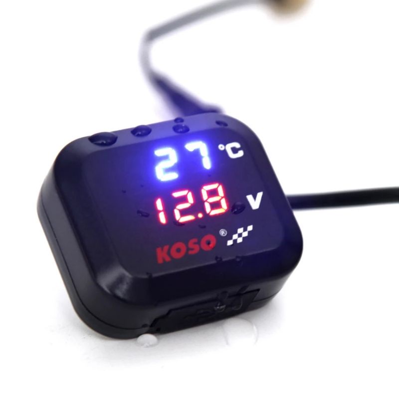 Koso 3 in 1 usb Universal Voltmeter สําหรับ MOTORCYCLE ทั้งหมด