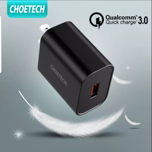 🔥พร้อมส่ง🔥 [CHOETECH] หัวชาร์จเร็ว QC3.0 อะแดปเตอร์ชาร์จแบตมือถือ USB 18W ใช้ได้โทรศัพท์ for Samsung Galaxy/Apple