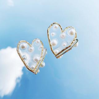 New Ins Pearl Heart Star Women Earrings Ins