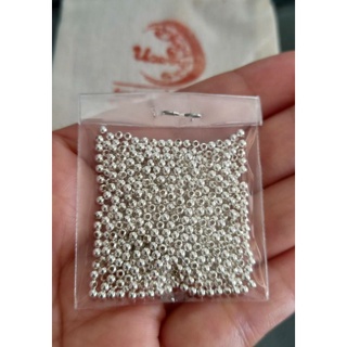 เม็ดเงินแท้ ขนาด 1.8 มิล ประคำเกลี้ยง เงินแท้ 92.5 สำหรับร้อ…