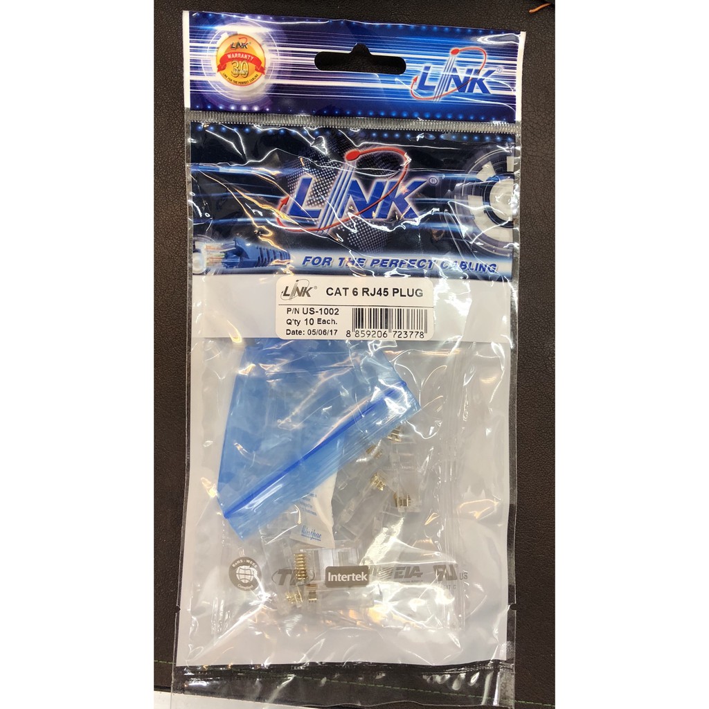 หัวแลน LINK US-1002 : CAT6 RJ45 หัวแลน (1ถุง/10ตัว) Original