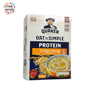 Quaker High Protein Oats Golden Syrup Flavour 344g เควกเกอร์ ข้าวโอ๊ตโปรตีนสูง รสโกลเด้นไซรัป 344กรัม