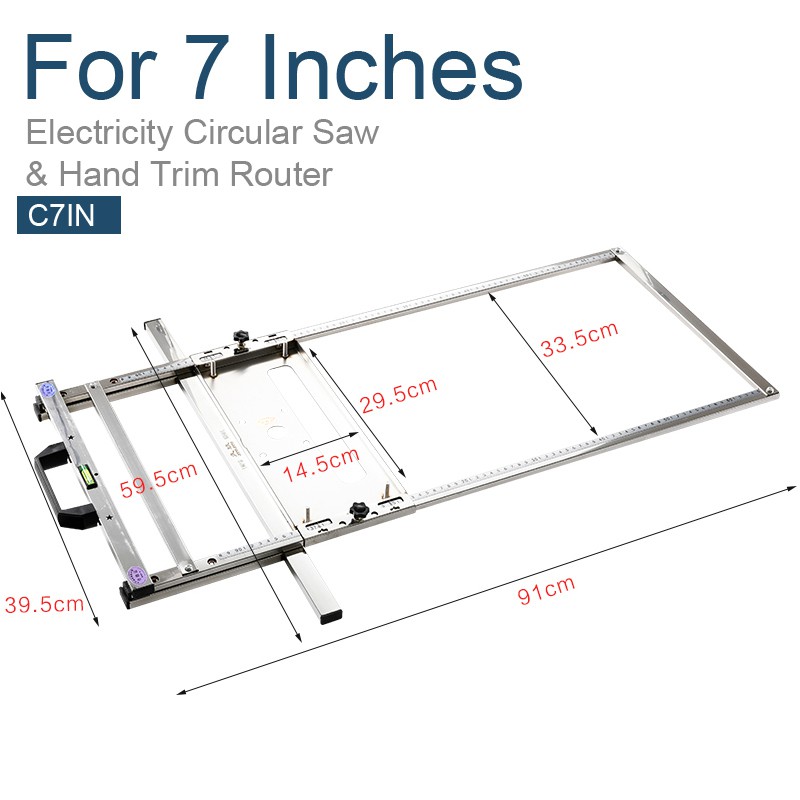 แผ่นตัดกำหนดตำแหน่ง ชุดรางนำตัดสำหรับเลื่อยวงเดือน 7 นิ้ว Circular Saw Guide Positioning Cutting Board