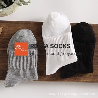 ถุงเท้าข้อกลาง นักเรียน สไตล์ไทย ถุงเท้าข้อยาว ข้อกลาง ส่งจากไทย reeyasocks