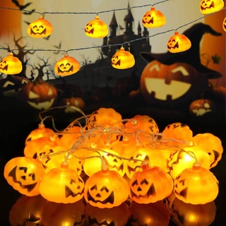 ไฟฟักทอง ไฟฮาโลวีน ไฟตกแต่ง ไฟประดับ ไฟราว ฟักทอง ฮาโลวีน Halloween Pumpkin String Lights LED Jack O Lantern