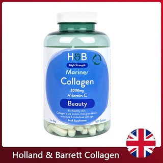 (Exp.10/2024)Holland &amp; Barrett Marine Collagen with Vitamin C 3000mg 180 Tablets