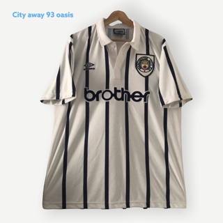 เสื้อกีฬาแขนสั้น ลายทีมย้อนยุค cityy 93 oasis jerseyband jerseycasual