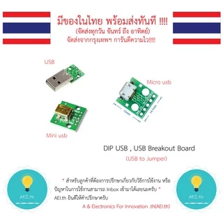 DIP USB USB Breakout Board Micro usb , Mini usb USB to jumper มีของในไทยพร้อมส่งทันที!!!!